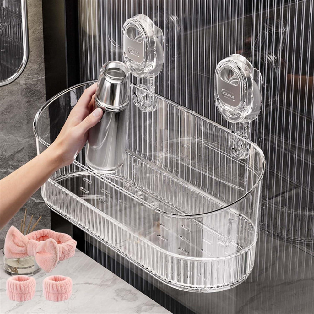 Kitchen Jobs - Wielofunkcyjna półka łazienkowa z przyssawkami, bez