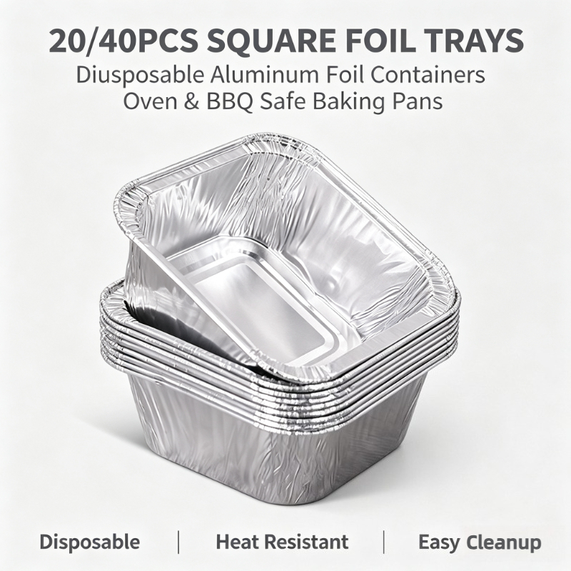 Kitchen Baking Storage Containers - 20/40 szt. Kwadratowe jednorazowe tacki z