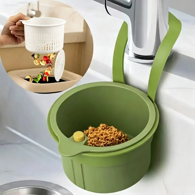 Kitchen Jobs - Wiszący koszyk-sitko do zlewu z mechanizmem