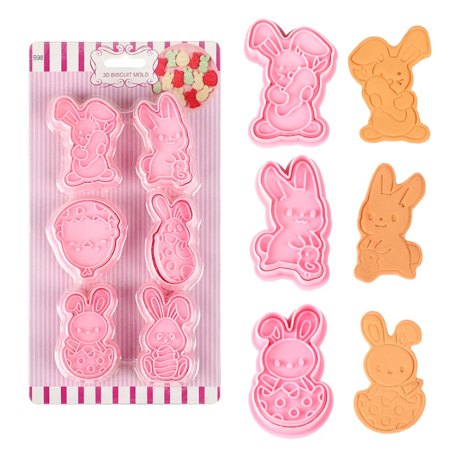 Baking Kitchen Set - 6 sztuk/zestaw zając wielkanocny foremki do