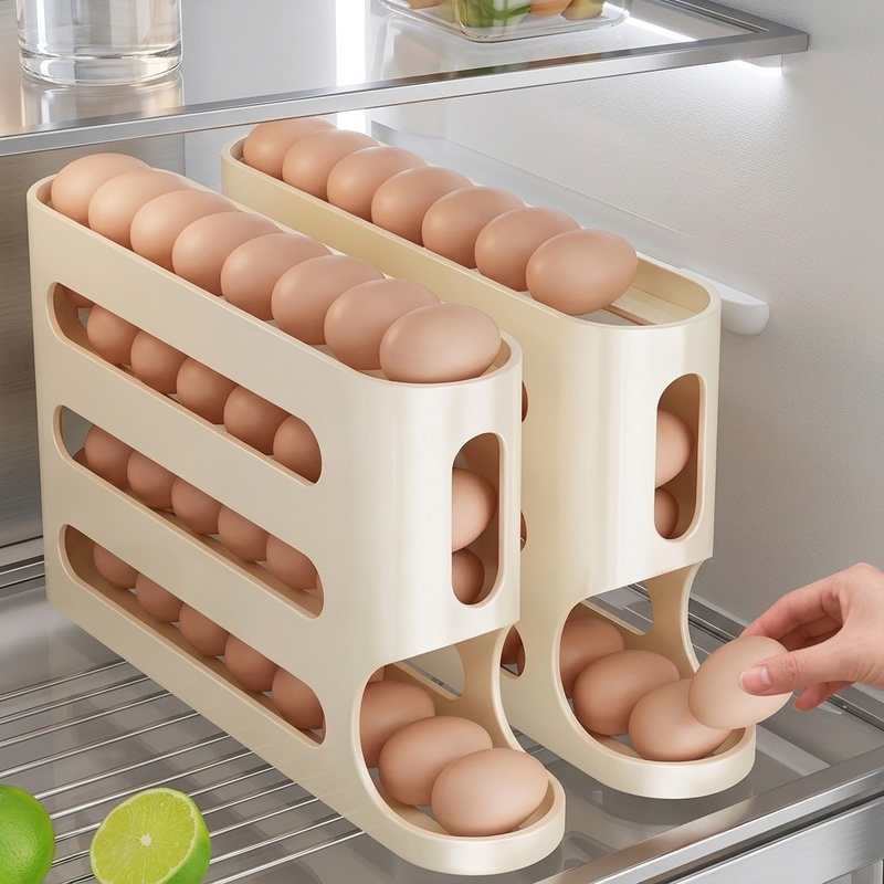 Kitchen Baking Tray Storage - 4-warstwowy pojemnik na jajka z automatycznym