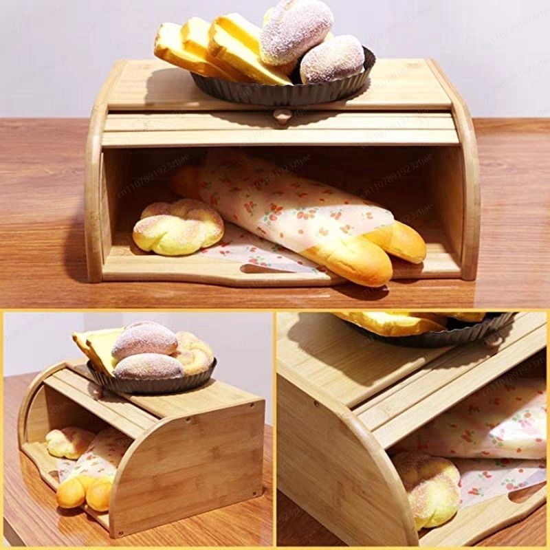 Kitchen Baking Storage Containers - Wielofunkcyjny bambusowy pojemnik na chleb z