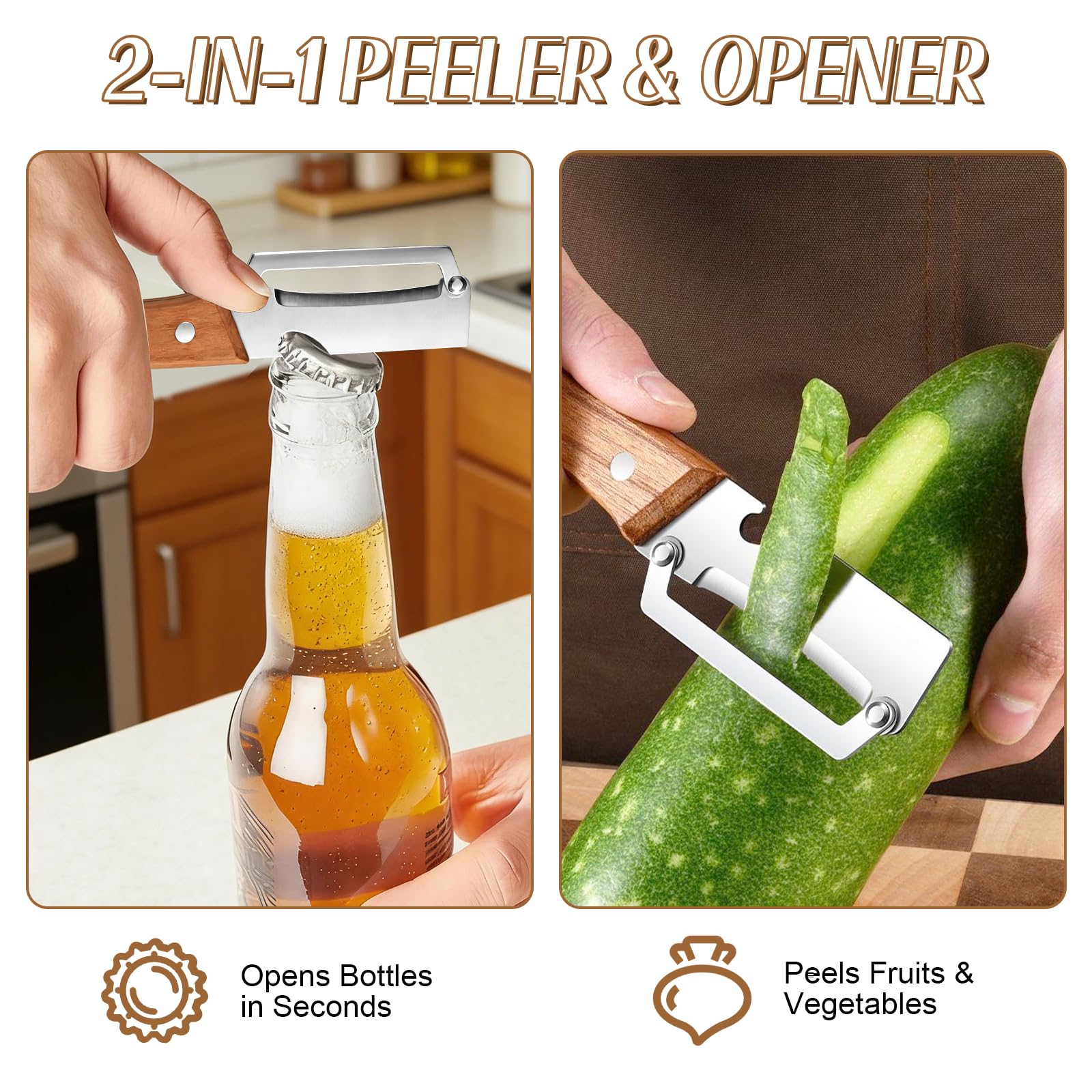 Obierak do warzyw 3 w 1 z drew – Kitchen Jobs recenzja i cena